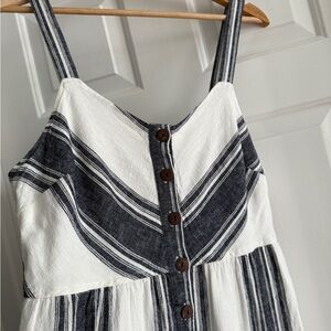 Universal Thread Black and White Striped Dress with Adjustable Straps
